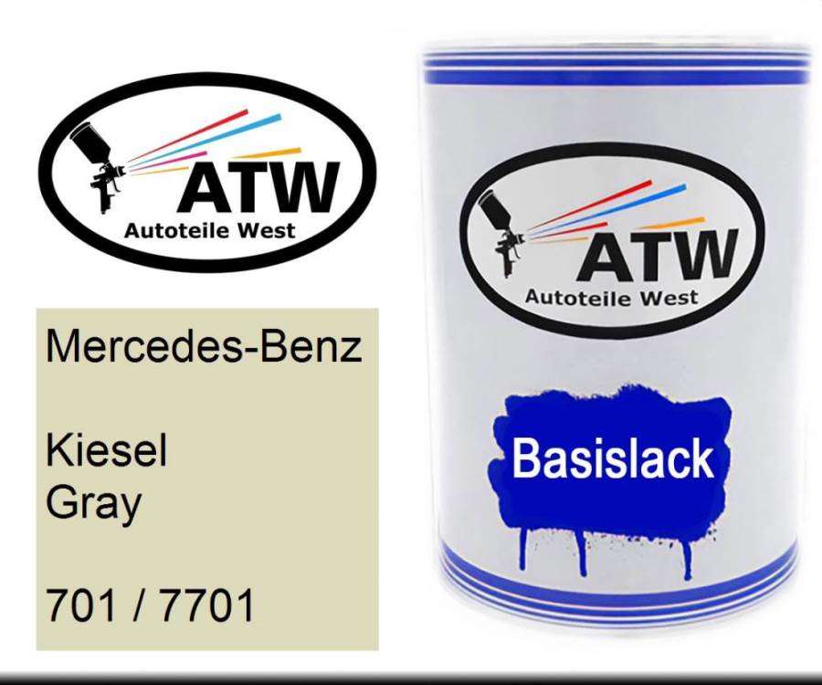 Mercedes-Benz, Kiesel Gray, 701 / 7701: 500ml Lackdose, von ATW Autoteile West.